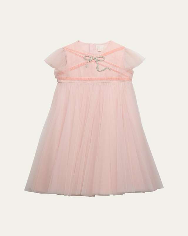 Girl's Ingrid Embellished Bow Dress, Size 12-